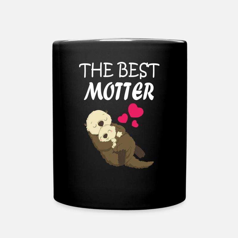 Beste Mutter Otter Bieber Mama Liebe - Tasse einfarbig - Schwarz