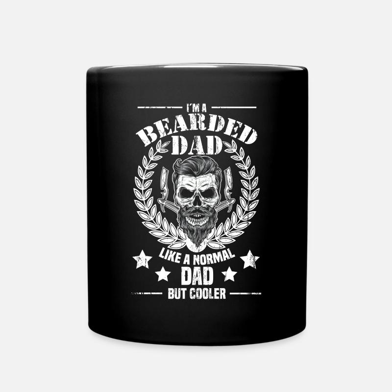 Dad Beard Beard Skull Best Daddy Cooler - Full Colour Mug - black