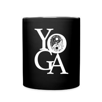 Yoga Yin Yang lettrage - Mug uni - noir - Devant