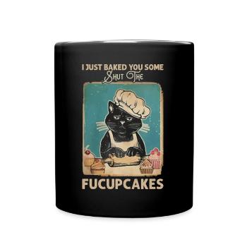 Funny Cat Saying graphic - Full Colour Mug - black - Front