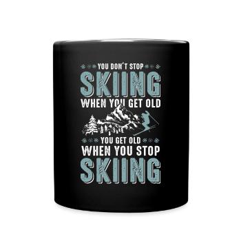 skiing funny saying - Full Colour Mug - black - Front