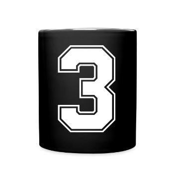 Maillot numéro 3 - Mug uni - noir - Devant