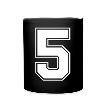 Maillot numéro 5 - Mug uni - noir - Devant
