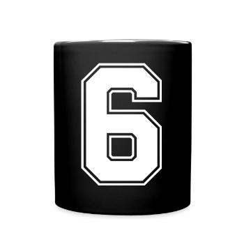 Maillot numéro 6 - Mug uni - noir - Devant