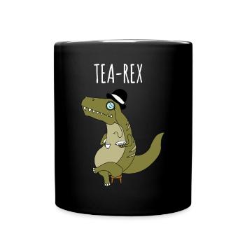 T-Rex Dinosaur | Tea Rex with teacup - Full Colour Mug - black - Front