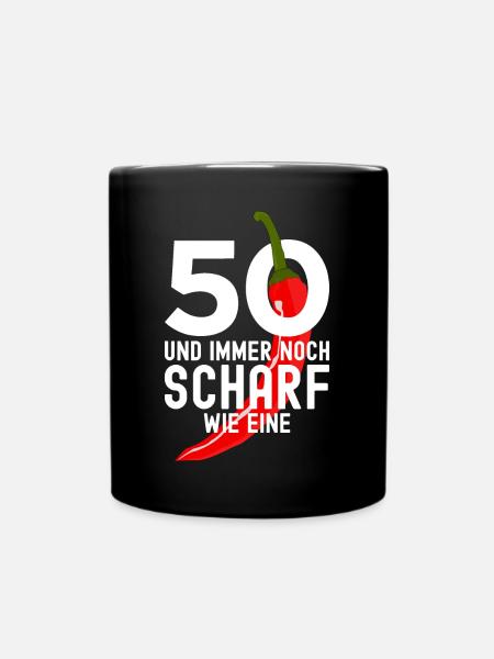 50. GEBURTSTAG JALAPENO 50 SCHARF WIE EINE CHILI - Tasse einfarbig - Schwarz