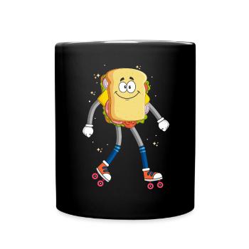 Rollerskaten Rollerskater Skaten Sandwich Pain - Mug uni - noir - Devant