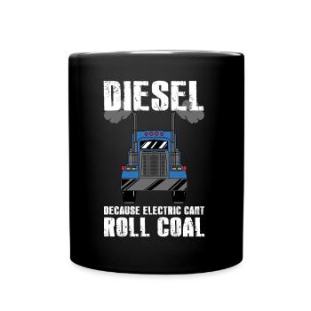 Camion diesel vs conception électrique pour - Mug uni - noir - Devant