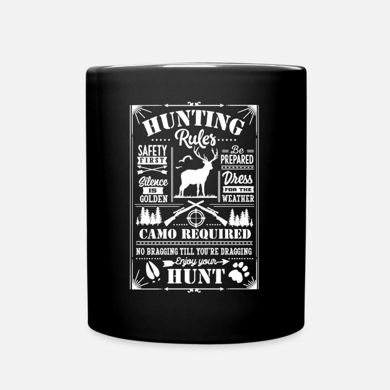 Hunting rules white - Tasse einfarbig - Schwarz
