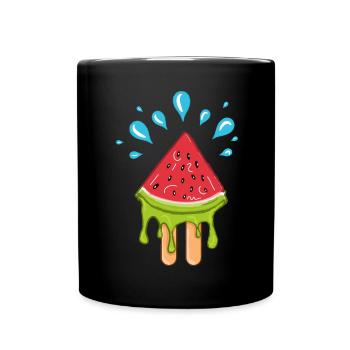Watermelon Popsicle Sweet Summer Fruits - Full Colour Mug - black - Front