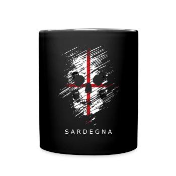 Sardinien Flagge Sardische Fahne Sardegna Fahne - Tasse einfarbig - Schwarz - Vorne