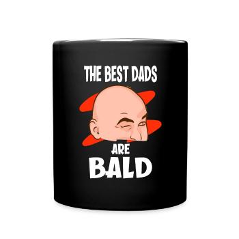 The Best Dads Are Bald Vater Mit Glatze - Tasse einfarbig - Schwarz - Vorne