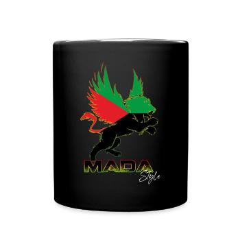 Mada Style Lion Puissance Drapeau Martinque - Mug uni - noir - Devant