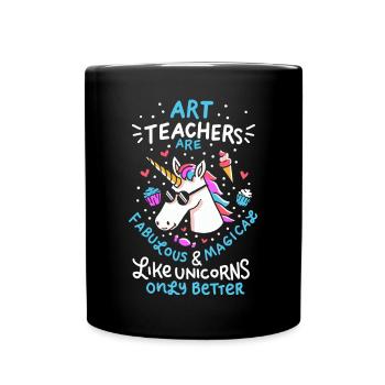Art Teacher Gift Art Teacher School Unicorn - Full Colour Mug - black - Front