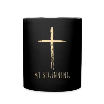 Mes débuts - Don de la Croix Chrétienne - Mug uni - noir - Devant