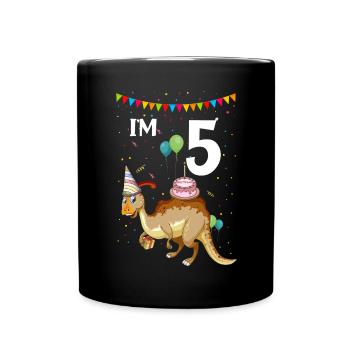 Paläontologie-Lehrer und Parasaurolophus Motif - Tasse einfarbig - Schwarz - Vorne