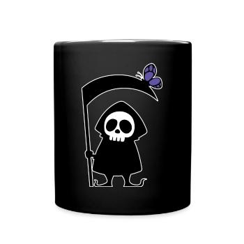 Mignon Mort Faux Scary Crâne Squelette Halloween - Mug uni - noir - Devant