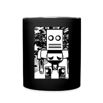 Robot Comic Future Cyborg Machine Technology - Full Colour Mug - black - Front