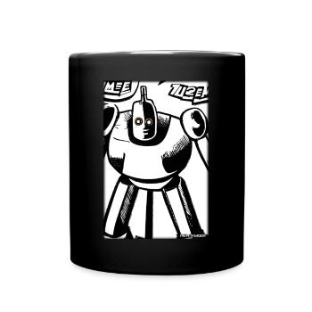 Roboter Comic Zukunft Cyborg Maschine Technik - Tasse einfarbig - Schwarz - Vorne