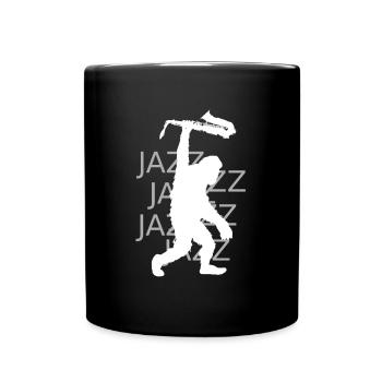 Jazz Motiv Yeti Saxophon - Tasse einfarbig - Schwarz - Vorne