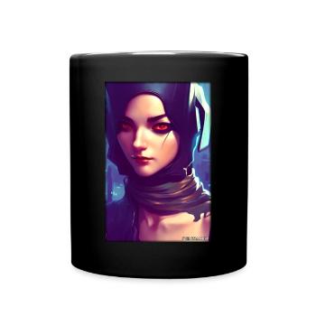 Cyber Goth Woman Future Technology Science - Full Colour Mug - black - Front