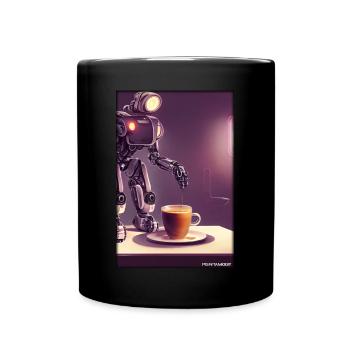 Robot Coffee Future Science Machine - Full Colour Mug - black - Front