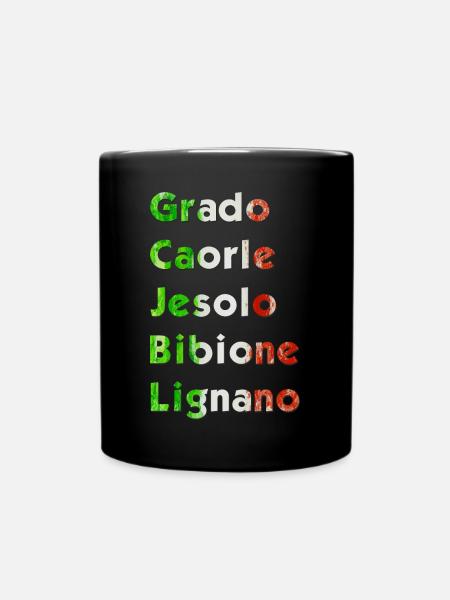 Grando bis Lignano der Hausmeisterstrand - Tasse einfarbig - Schwarz