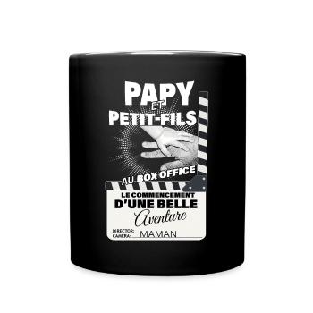 Papy et Petit fils Au Box Office Cadeau Naissance - Mug uni - noir - Devant