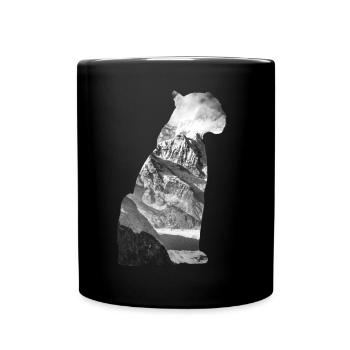 Schneeleopard - Tasse einfarbig - Schwarz - Vorne