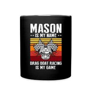 Drag boat design for racing boaters - Full Colour Mug - black - Front