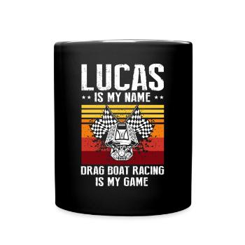 Drag boat design for racing boaters - Full Colour Mug - black - Front