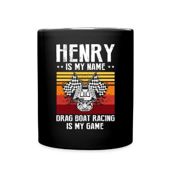 Racing boat design for drag boat racing - Full Colour Mug - black - Front