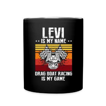 Drag boat design for racing boaters - Full Colour Mug - black - Front