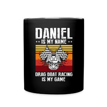 Drag boat design for racing boaters - Full Colour Mug - black - Front