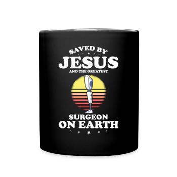 Artificial limb design for leg prosthesis - Full Colour Mug - black - Front