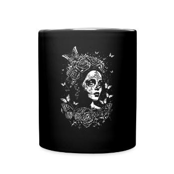 Dia de los Muertos Halloween Mexiko Kostüm Frau - Tasse einfarbig - Schwarz - Vorne
