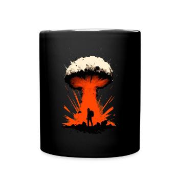 Explosion nucléaire Champignon Guerre atomique Soldats Surréalistes - Mug uni - noir - Devant