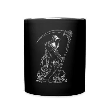 Sensenmann Tod Bestatter Halloween Kostüm Sense - Tasse einfarbig - Schwarz - Vorne