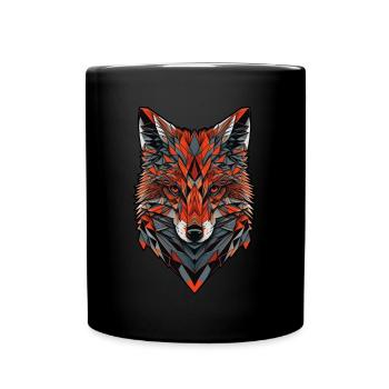 Wolf Wald Wild Wildtier Tier Rudel JGA Wolfsrudel - Tasse einfarbig - Schwarz - Vorne