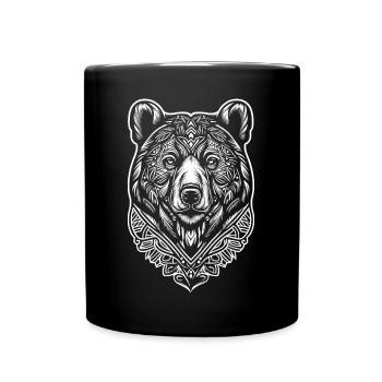 Bear Ornament Nature Forest Grizzly Bears Wild Animals - Full Colour Mug - black - Front