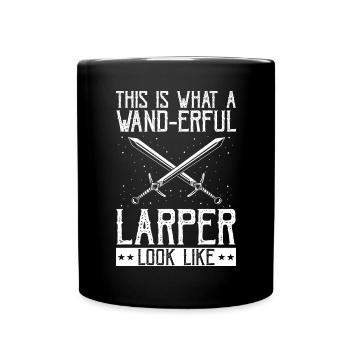 Larping for fantasy role-playing games and sword fights - Full Colour Mug - black - Front