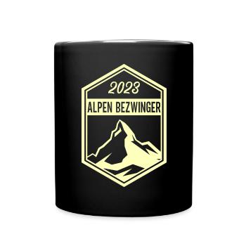 Alpenbezwinger 2023 Alpenüberquerung Finisher - Tasse einfarbig - Schwarz - Vorne