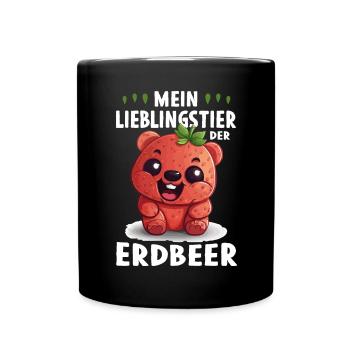 Lustige Sprüche Erdbeere Früchte - Tasse einfarbig - Schwarz - Vorne