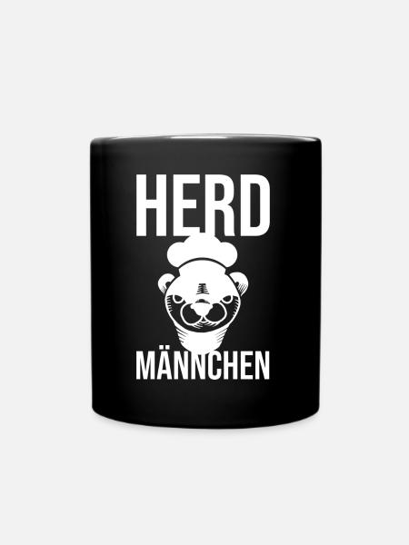 Herdmännchen Koch Kochschürze Hobbykoch Küche - Tasse einfarbig - Schwarz