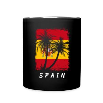 Spain Flag Vintage Spanish Flag Distressed Look - Full Colour Mug - black - Front