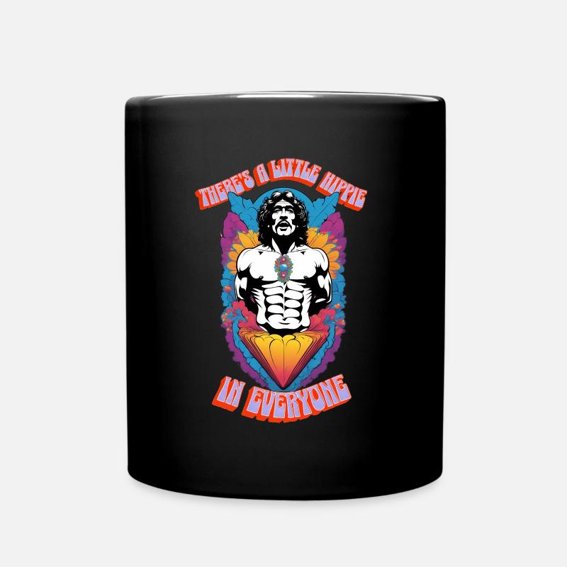 In jedem steckt ein kleiner Hippie - Tasse einfarbig - Schwarz