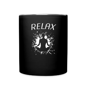 yoga relax namaste - Tasse einfarbig - Schwarz - Vorne