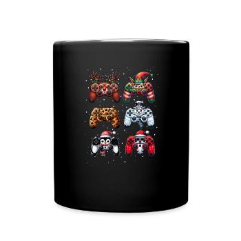 Gamer Gaming Gamer Gamepad Joystick Console - Full Colour Mug - black - Front