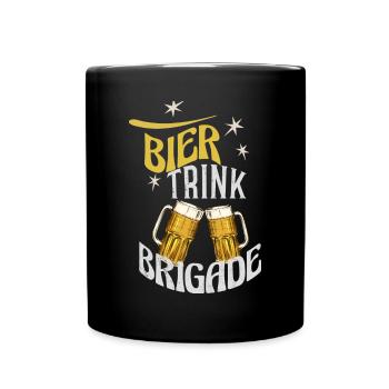 Bier Trink Brigade Biertrinker Männerabend - Tasse einfarbig - Schwarz - Vorne