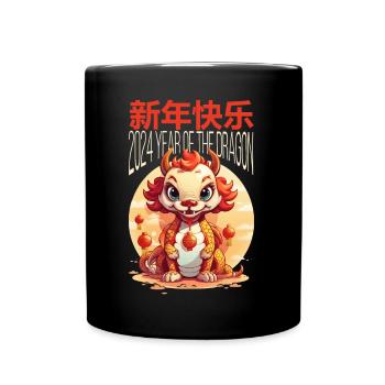 Year Of The Dragon Happy Chinese New Year 2024 - Full Colour Mug - black - Front